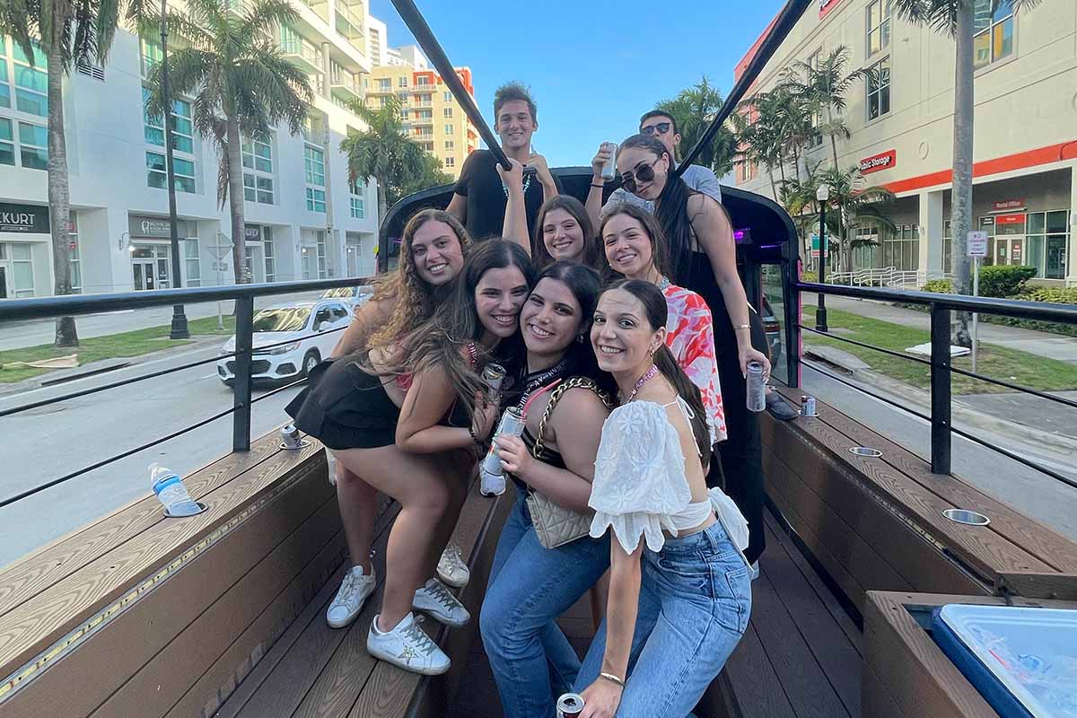 BYOB drinks on Miami party bus